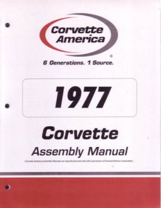 1977 Chevrolet Corvette Assembly Manual Book Rebuild Instructions Illustrations
