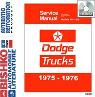 1975-76 DODGE 100-800 SERIES TRUCK Body, Chassis & Electrical Service Manual sample image