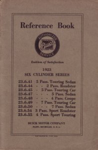 1923 Buick 6-Cylinder Owner's Manual