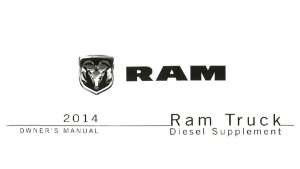 2014 Dodge Ram Truck - Diesel Supplement ONLY Owner's Manual