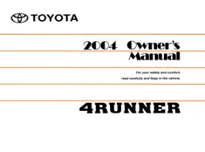 2004 Toyota 4Runner Owner's Manual