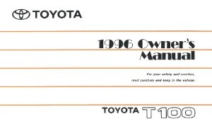 1996 Toyota T100 Owner's Manual