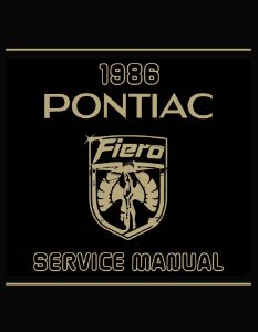 1986 Pontiac Fiero Factory Shop Service Manual