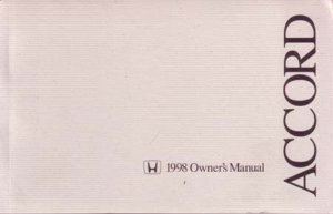1998 Honda Accord Sedan Owner's Manual