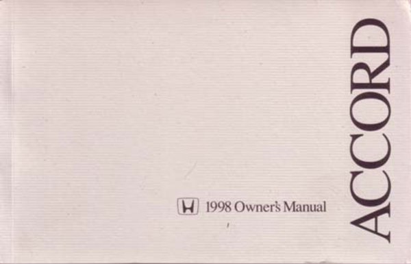 1998 Honda Accord Sedan Owner's Manual