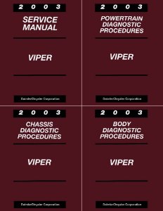 2003 Dodge Viper Factory Shop Service Manual