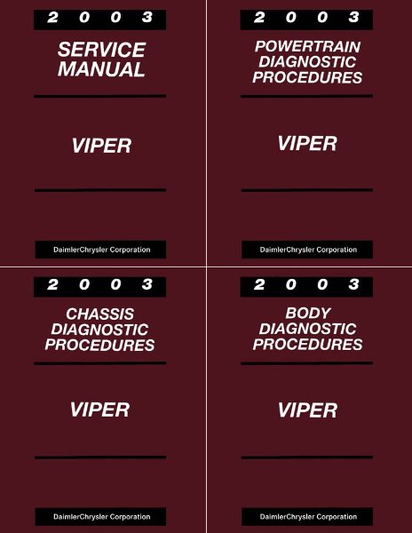 2003 Dodge Viper Factory Shop Service Manual