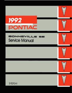 1992 Pontiac Bonneville SE Factory Shop Service Manual