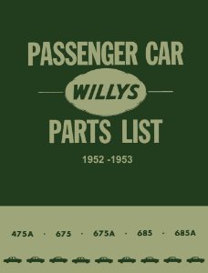 1952–1953 Jeep Aero Car Parts Book
