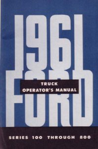 1961 Ford F-100-F800 Truck Owner's Manual