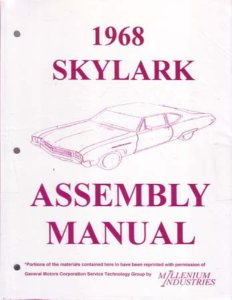 1968 Buick Skylark Assembly Manual Book Rebuild Instructions Illustrations