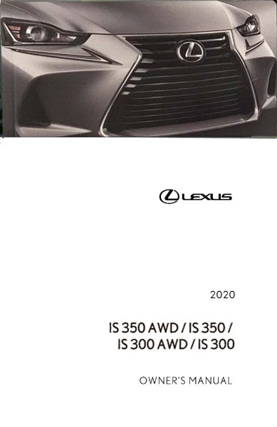 2020 Lexus IS 300, 350 Owner's Manual