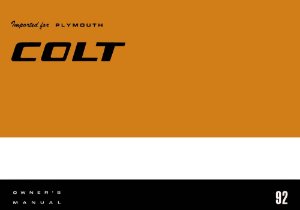 1992 Plymouth Colt Owner's Manual