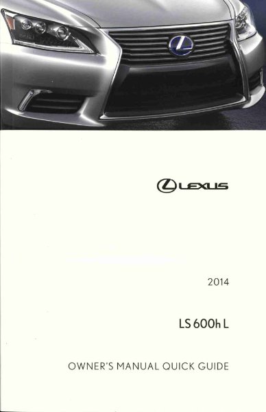 2014 Lexus LS 600h L Owner's Manual