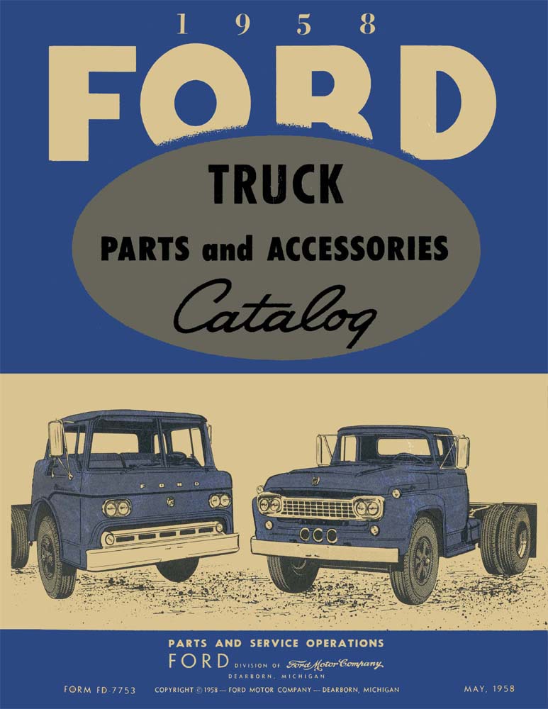 1958 Ford Truck Part Numbers Book List Catalog Interchange Drawings