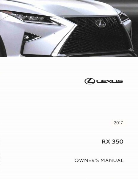 2017 Lexus RX 350 Owner's Manual